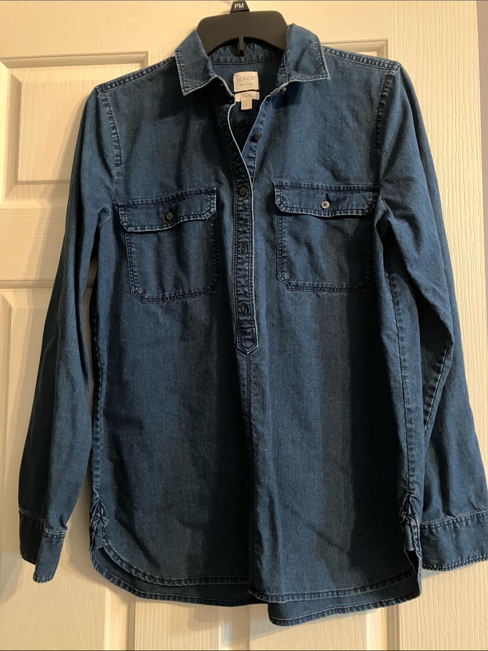 J. Crew Dark Blue Denim Button-Front Shirt
